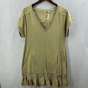 Daily Practice by Anthropologie Smock Dress Womens XS Cotton Ruffle Boho Cottage
